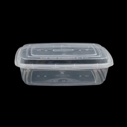 28 Oz Rectangular Plastic Containers with Lid - Microwave Safe- Clear- 150pcs/ Box