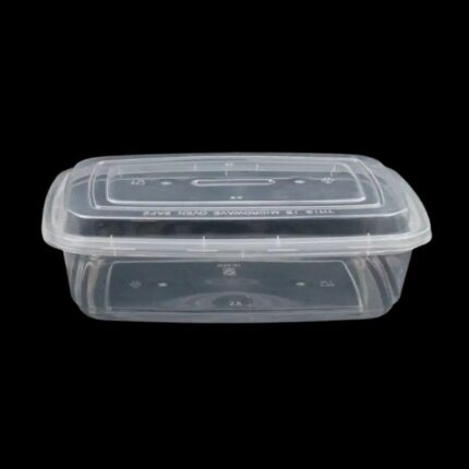 38 Oz Rectangular Plastic Containers with Lids - Microwave safe - Clear- 150pcs/ Box