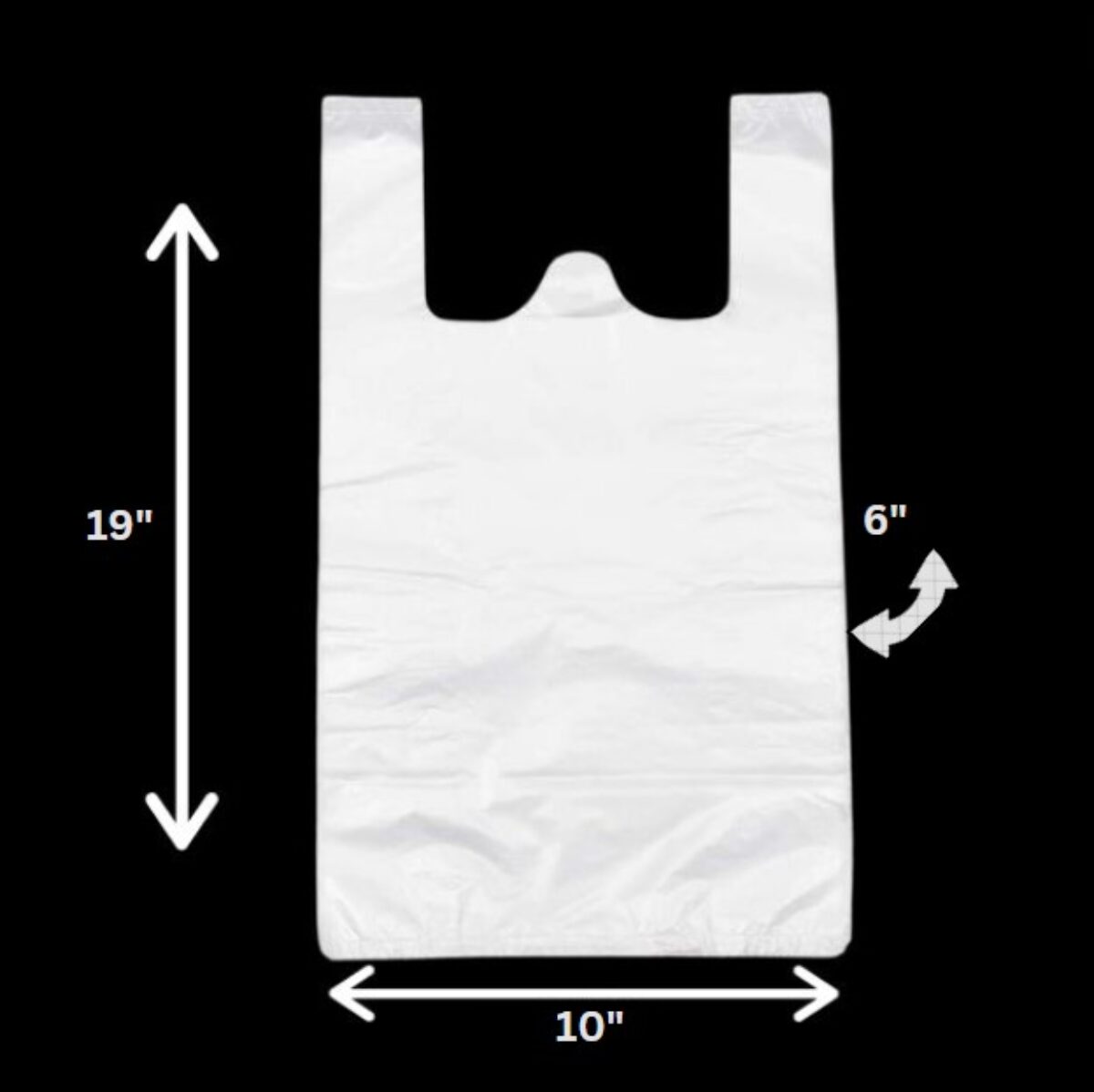 S2 Plastic T Shirt Bags 10x6x19 16lb White Jan Star Supplies Inc