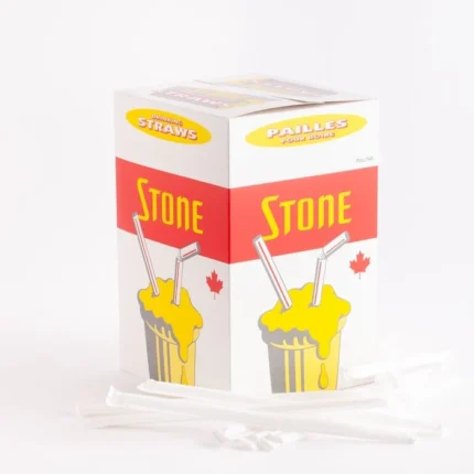 8″ Wrapped Plastic Straws 6×400/pcs Stone