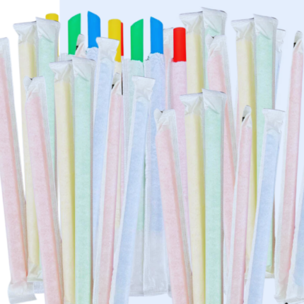 8" Individually Wrapped Color Straws