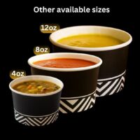 12-4 and 8 oz Paper Hot Soup Containers-500pcs
